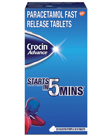 Crocin Advance 500 mg Tablet Strip of 10